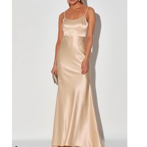 Make You Shine Satin Champagne Mermaid Dress